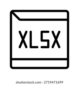 Icono de documento moderno para formato de archivo de hoja de cálculo XLSX, comúnmente utilizado en negocios y finanzas.