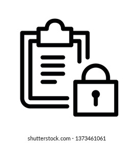 Modern document lock icon