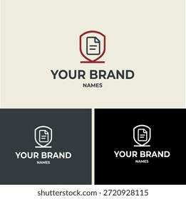 modelo de design de logotipo de documento moderno para identidade de marca profissional e marca corporativa
