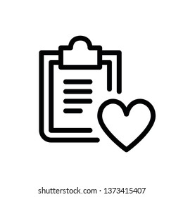 Modern document love icon