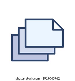 Modern document stack icon emblem