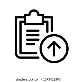 Modern document upload graphic icon