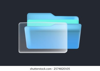 Modern documents and files vector trend icon in style of glassmorphism with gradient, blur and transparency. Glassmorphism paper document, paperwork sign, information storage.