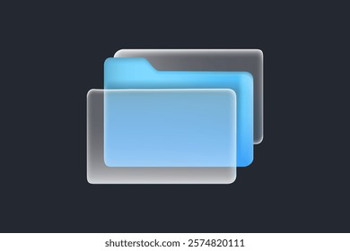 Modern documents and files vector trend icon in style of glassmorphism with gradient, blur and transparency. Glassmorphism paper document, paperwork sign, information storage.