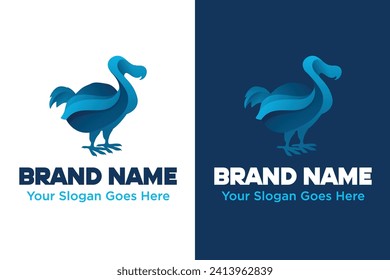 modern dodo bird illustration vector logo design