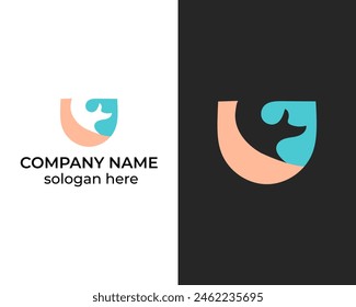 Vector de Plantilla de diseño creativo del logotipo del ícono del perro moderno para la compañía