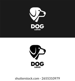 Modern Dog Logo with Corner Shape