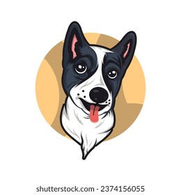 modern dog logo vector mascot illustration for pet shop and veterinary branding