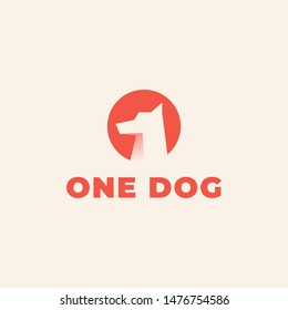 modern dog logos in orange circles