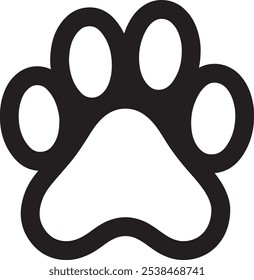 Modern dog paw print flat icon for animal lovers apps and websites