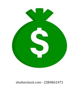 Modern dollar bag icon. Vector.