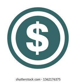 Modern dollar sign vector. Money symbol isolated on white background .