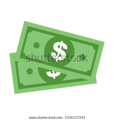 Modern dollar sign vector. Paper money symbol isolated on white background .