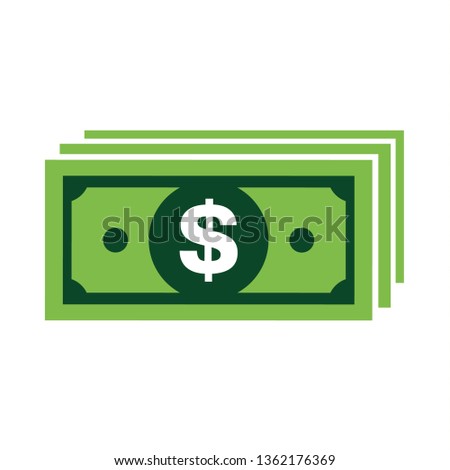 Modern dollar sign vector. Paper money symbol isolated on white background .