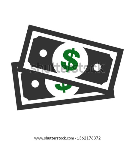 Modern dollar sign vector. Paper money symbol isolated on white background .