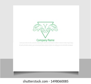 Modern dolphin logo icon template ilustration vector with flat style and creative design in eps 10.