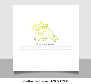 Modern dolphin logo icon vector template with flat and creative design in eps 10.