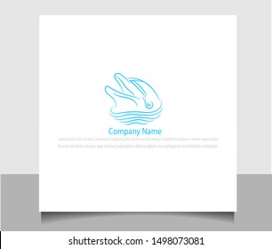 Modern dolphin logo icon vector ilustration template with flat style and creative design in eps 10. Easy to change colors.