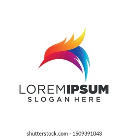 Modern Dolphin Vector Logo Design