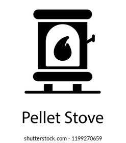 A modern domestic pellet stove icon image 