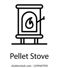 A modern domestic pellet stove icon image 