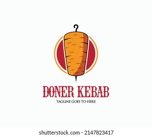 Modern Doner kebab Logo Vector Template. Kebab Logo Design.