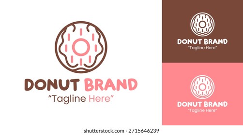 A modern donut brand logo designed for bakeries, cafes, and sweet snack businesses.