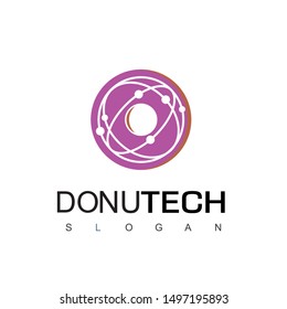 Modern Donut Technology Logo Design Template