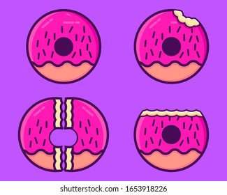 Design der modernen Donut-Vektorillustration