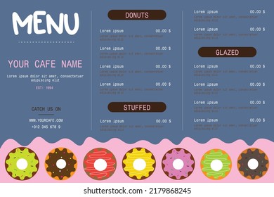 Modern Donut Vector Menu Design Templates Stock Vector (Royalty Free ...