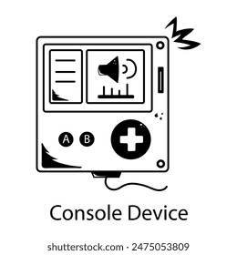Modern doodle icon of an audio console device 