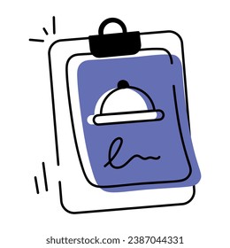 Modern doodle icon of food menu 