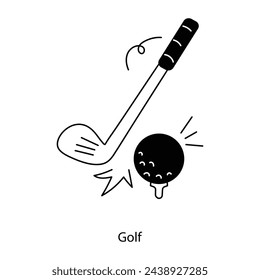 Modern doodle icon of golf 