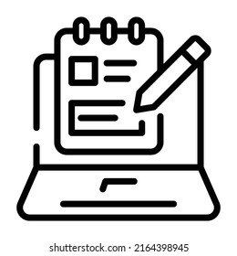 Icono de doodle moderno de notas en línea 

