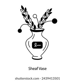 Modern doodle icon of a sheaf vase 