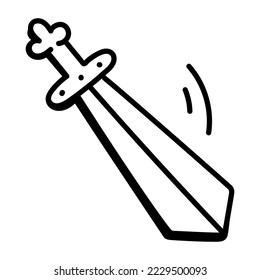 Modern doodle icon of a sword 