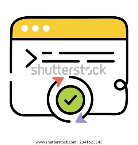 Modern doodle icon of verify coding 