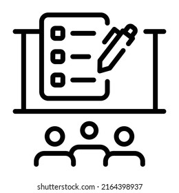 Modern doodle icon of virtual class

