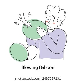 Moderne Doodle Mini-Illustration des Blasballons 