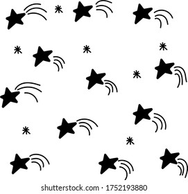 Fondo Moderno De Estrella De Doodle. Patrón de estrella del vector.