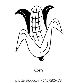 Icono moderno del estilo del garabato del maíz 
