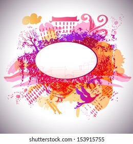Modern doodle style vector illustration (place for your text)