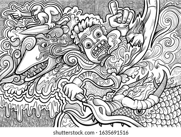 Modern, doodle, vector illustration. Black and white.