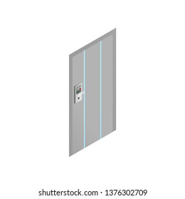 Modern door with biometric scan code for office building