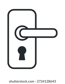 Una manija de puerta moderna con un ojo de cerradura circular, enfatizando la simplicidad y la funcionalidad.