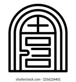 Modern door icon outline vector. Entrance design. Office lamp