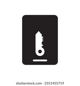 Modern door key silhouette flat icon, hotel key icon design, protection vector design illustration. 