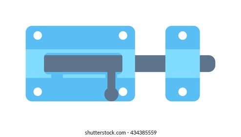 Modern door lock, contemporary satin handle door lock and keyhole detail door lock vector icon
