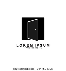 Vector moderno del diseño del logotipo de la puerta.