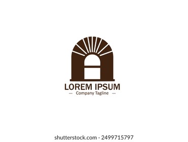 Modern Door Silhouette Design in Simple Vector Icon Style